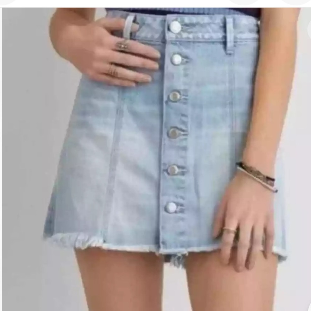 American Eagle Outfitters Light Blue Denim Mini Skirt
